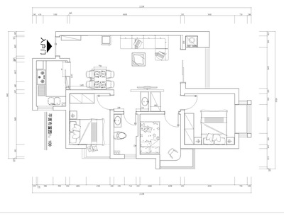 惠眾西城一品88.6平米戶型裝修效果圖